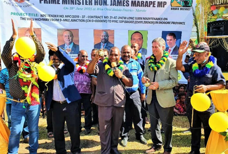 Prime Minister James Marape launches over K60 million worth of road projects in Morobe