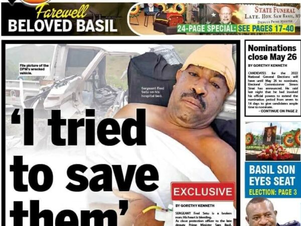 “I TRIED TO SAVE THEM” – CLOSE PROTECTION OFFICER OF LATE PAPUA NEW GUINEA DEPUTY PRIME MINISTER HON. SAM BASIL SAID.