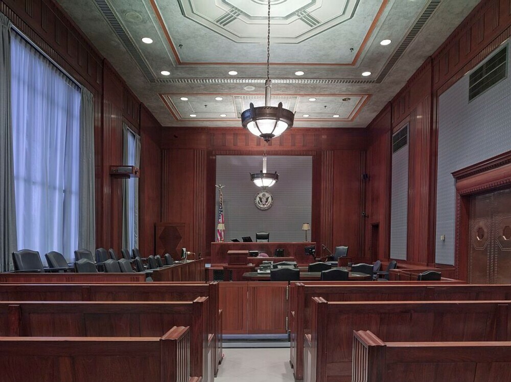 Image showing a courtroom without court officials