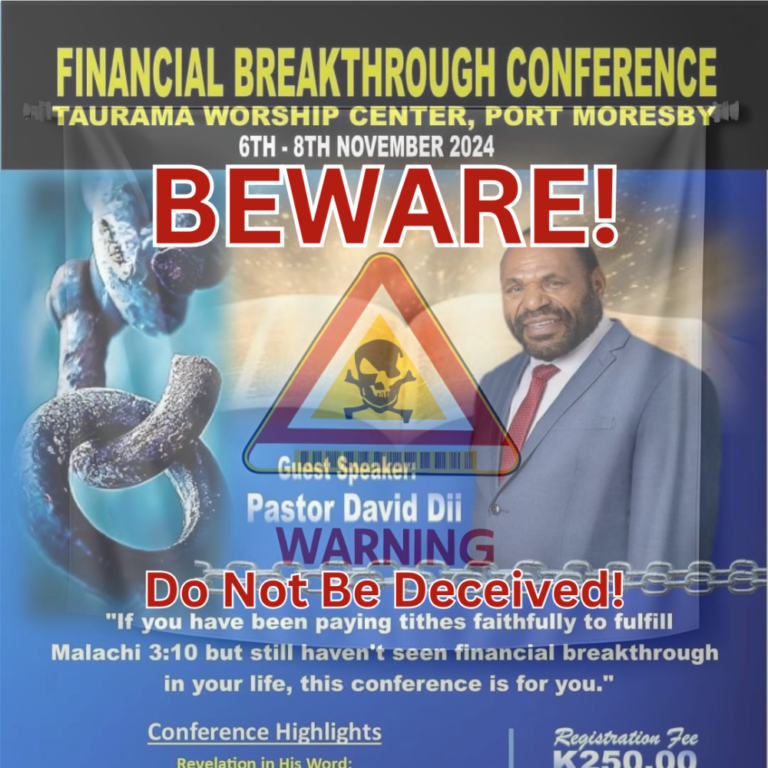 image of warning banner warning CHristians of prosperity gospel.