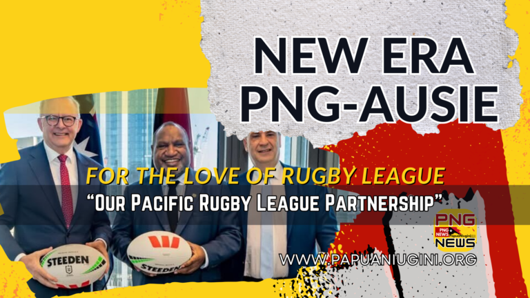 The Prime minister of Papua New GUinea James Marape and The Prime Minister of Australia Tony Abbott strengthening ties through Rugby League Program.