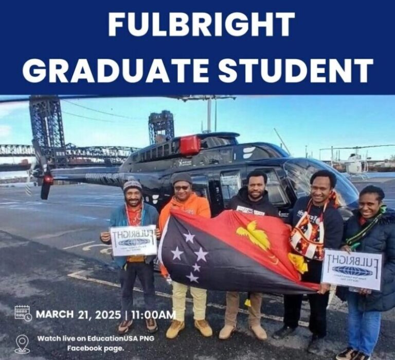 Banner of Fulbright graduate students' program for png student.