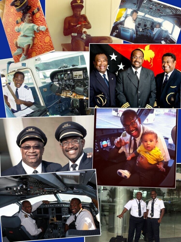 photo college of captain nigel narara and his dad narara of Papua New Guinea sharing moments together.